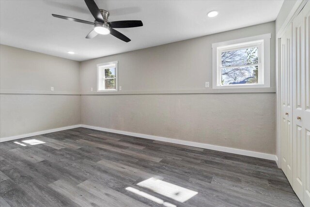 1945 Debra Dr, West Plains, MO 65775 - unfurnished room featuring wood finished floors, ceiling fan, baseboards, and recessed lighting