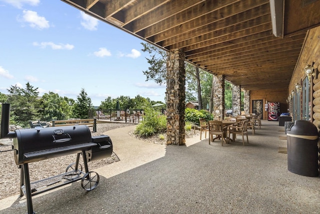 view of patio / terrace with grilling area and outdoor dining space