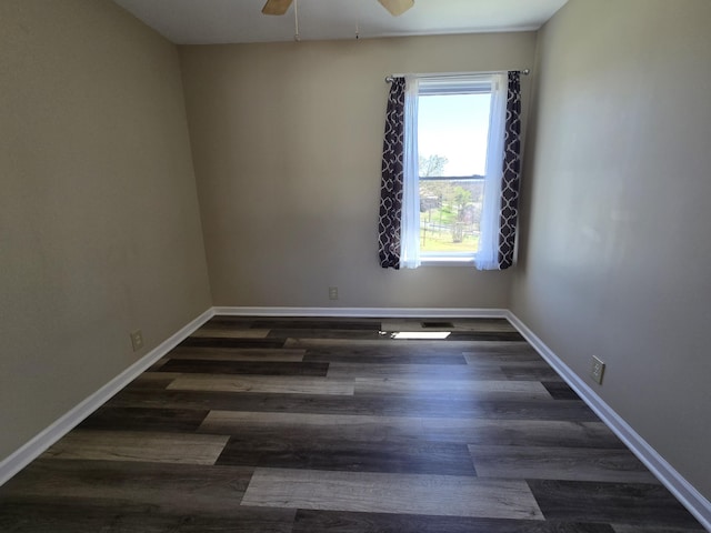 21282 County Road 295, Hermitage, MO 65668 - empty room with baseboards, a ceiling fan, and wood finished floors