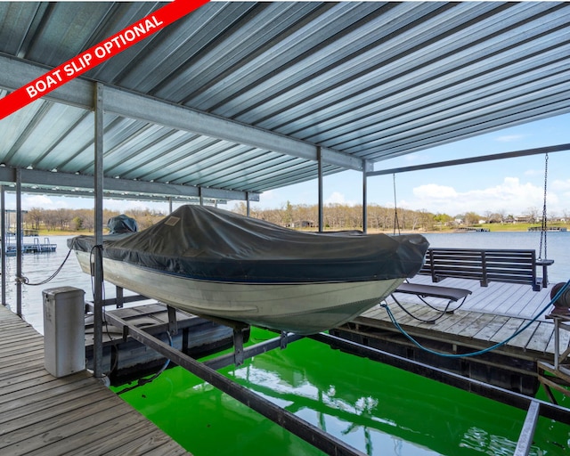 205 Forest Ln, Kimberling City, MO 65686 - dock area with boat lift and a water view