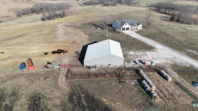 bird's eye view with a rural view