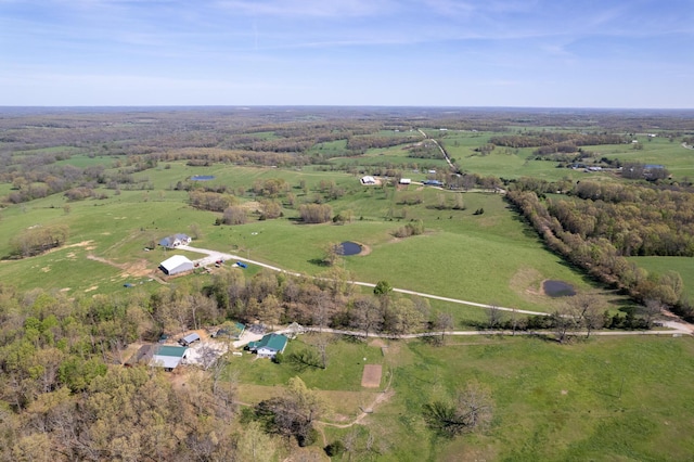 bird's eye view featuring a rural view