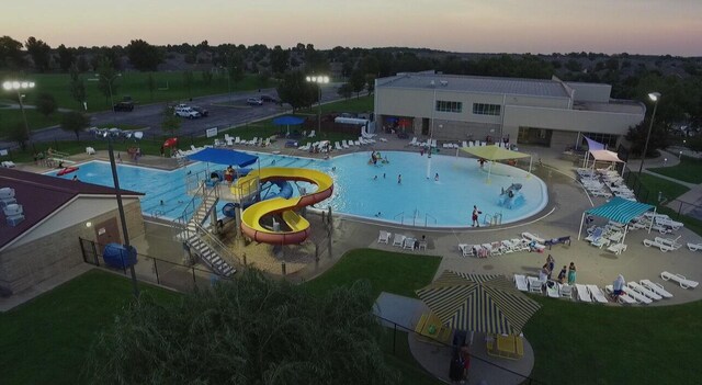 204 N Blarney Ct, Nixa, MO 65714 - community pool with a patio area and a water slide