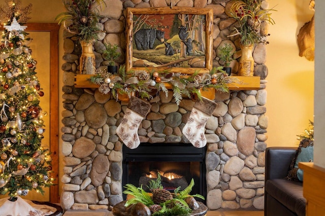 details with a fireplace