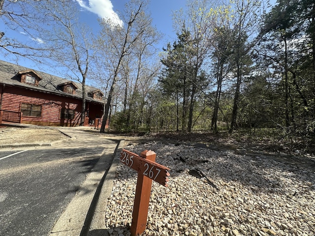 view of road featuring curbs