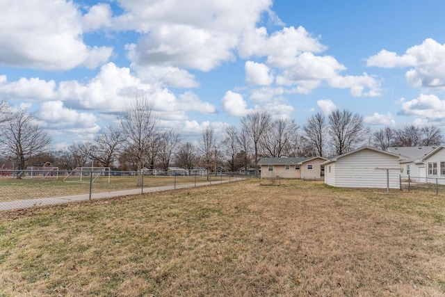 view of yard featuring fence