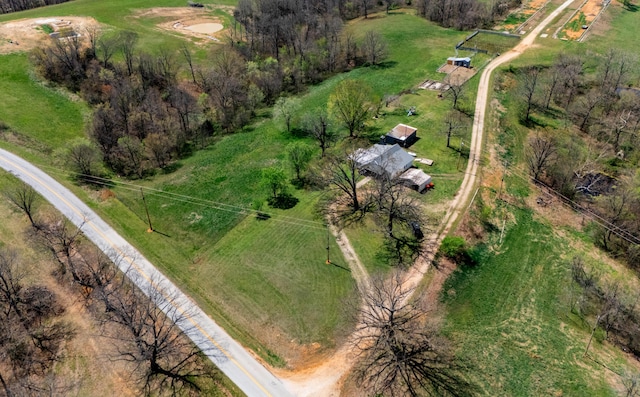 aerial view with a rural view