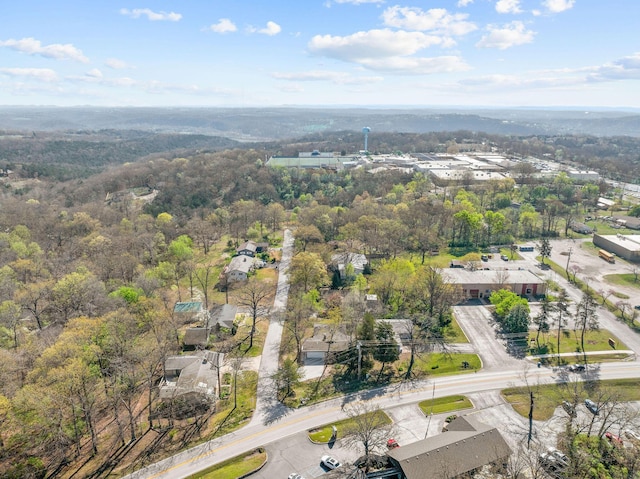 bird's eye view featuring a view of trees