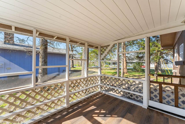 view of unfurnished sunroom