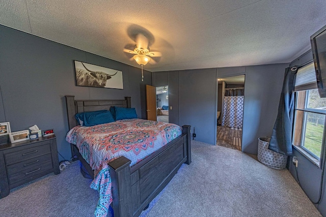 15601 County Road 281, Wheatland, MO 65779 - bedroom featuring a textured ceiling, a ceiling fan, and carpet