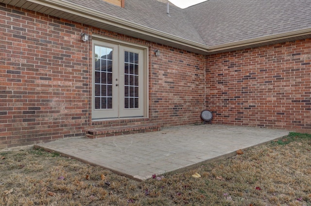 view of patio featuring french doors