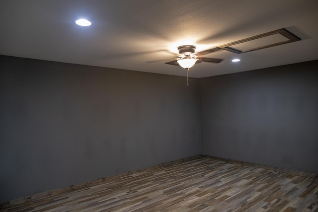 203 E Steel St, Seymour, MO 65746 - spare room featuring ceiling fan, dark wood-style flooring, and recessed lighting