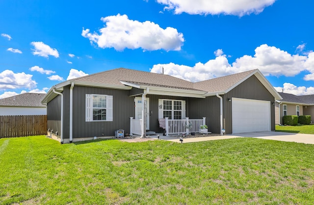 760 W Stewart St, Bolivar, MO 65613 - ranch-style house featuring a porch, a garage, driveway, and roof with shingles