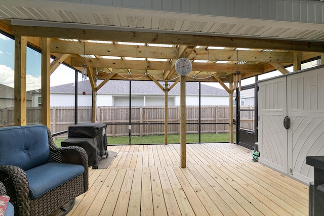 760 W Stewart St, Bolivar, MO 65613 - wooden deck featuring a fenced backyard and area for grilling
