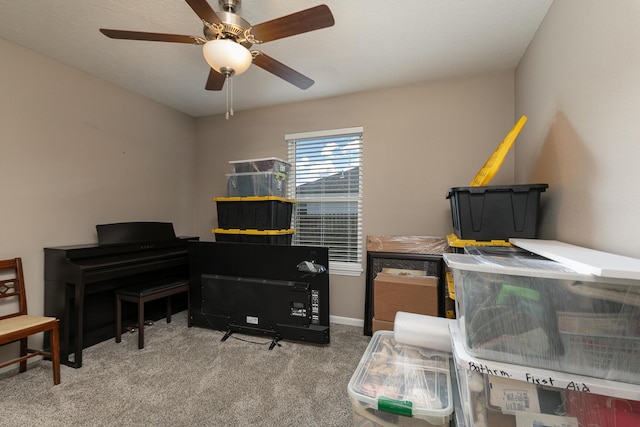 760 W Stewart St, Bolivar, MO 65613 - carpeted home office with a ceiling fan and baseboards