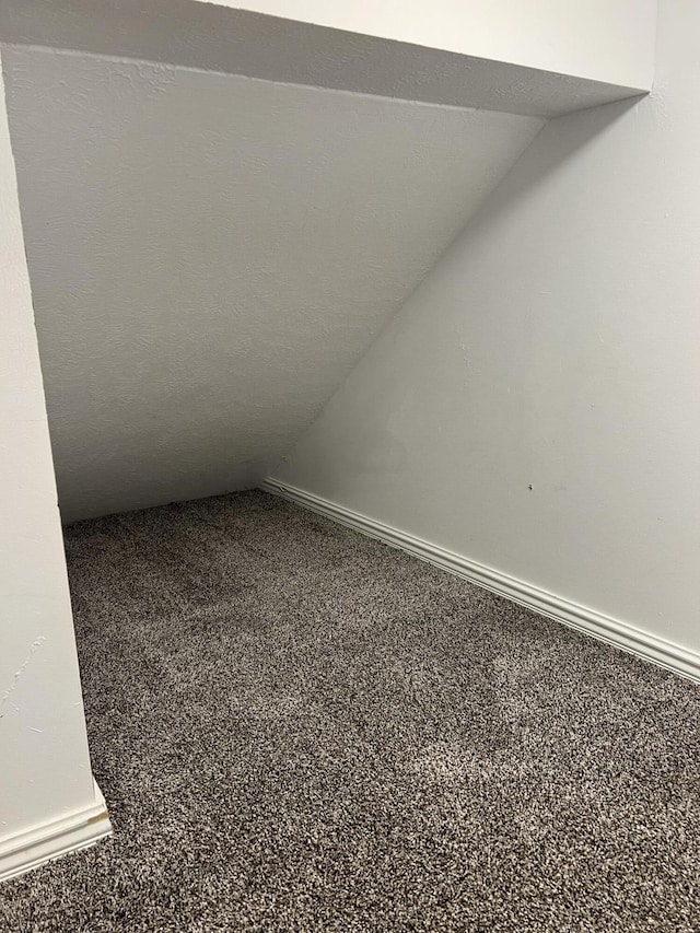 interior space with baseboards and vaulted ceiling