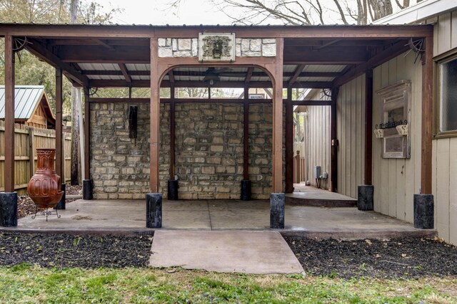 exterior space featuring fence