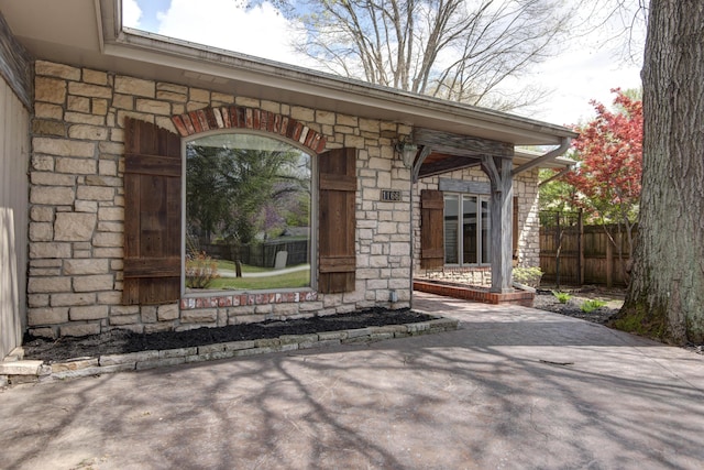 view of patio with fence