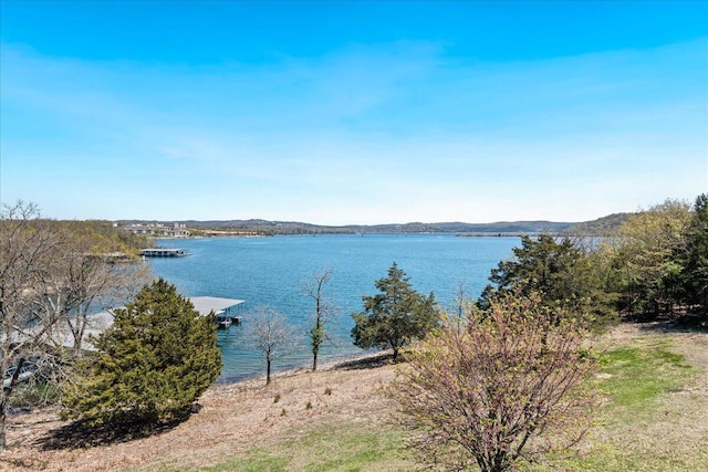 500 Navajo Trl, Kimberling City, MO 65686 - water view featuring a mountain view and a boat dock