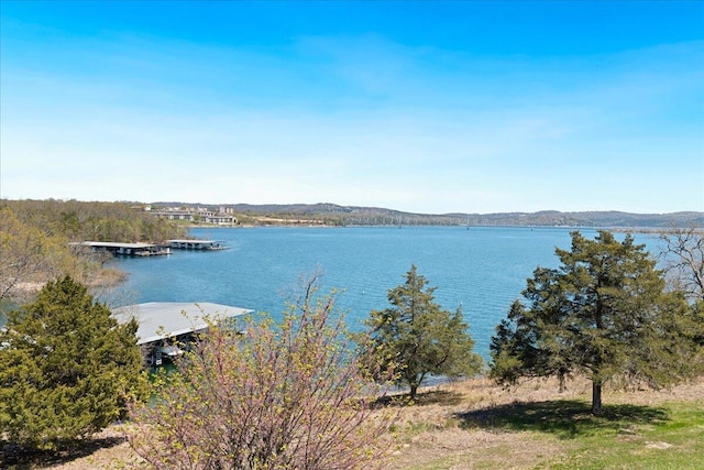 500 Navajo Trl, Kimberling City, MO 65686 - view of water feature with a mountain view and a boat dock