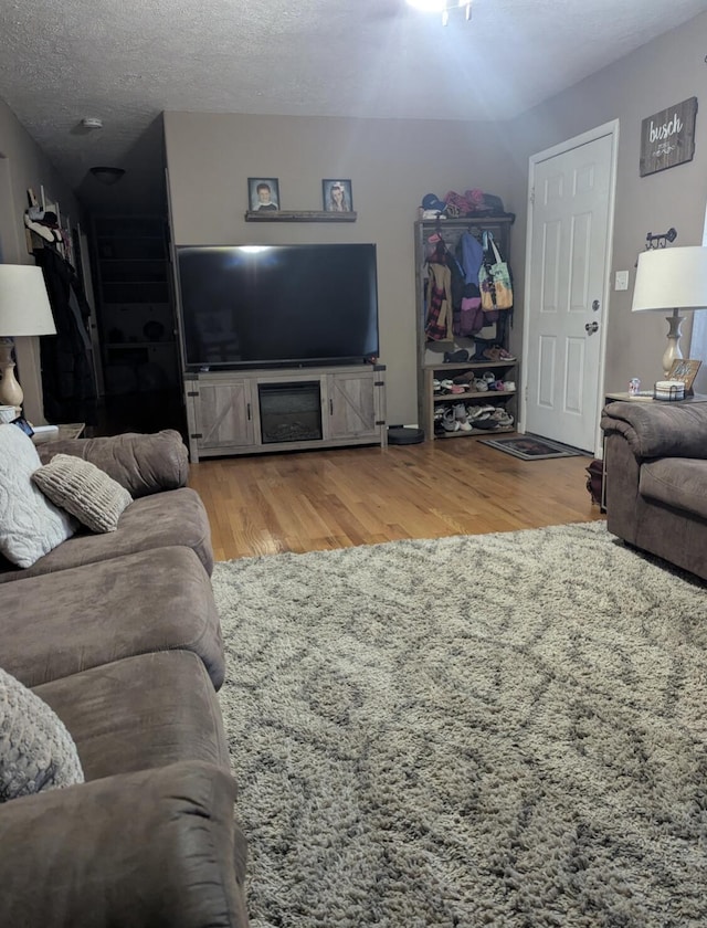 85 Peggy Ave, Mammoth Spring, AR 72554 - living room with wood finished floors and a textured ceiling