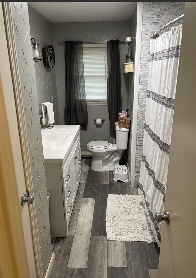 85 Peggy Ave, Mammoth Spring, AR 72554 - bathroom with wood finished floors, vanity, and curtained shower