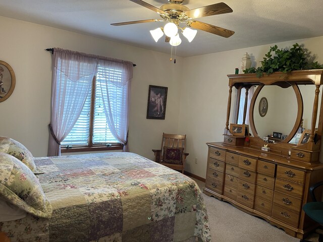 1605 S Meadow Ln, Bolivar, MO 65613 - bedroom featuring light carpet and ceiling fan