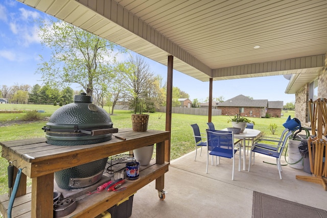 1758 W Big Meadows Ln, Nixa, MO 65714 - view of patio / terrace featuring outdoor dining space and fence