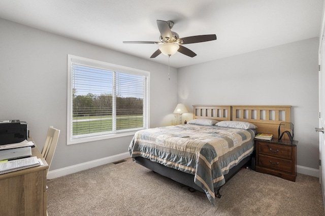 1758 W Big Meadows Ln, Nixa, MO 65714 - bedroom featuring carpet floors, baseboards, ceiling fan, and visible vents