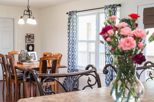 dining space featuring plenty of natural light