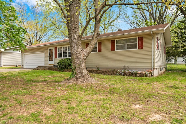 3144 N Pierce Ave, Springfield, MO 65803 - ranch-style home with a front yard, a garage, and concrete driveway