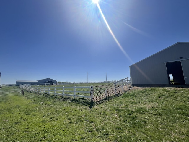 0 S 162nd Rd, Bolivar, MO 65613 - view of yard with a rural view, an outdoor structure, fence, and an outbuilding