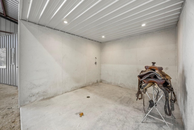 basement featuring recessed lighting