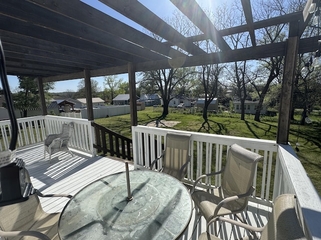 509 S Mansfield Rd, Ava, MO 65608 - deck with outdoor dining area, a residential view, and a lawn