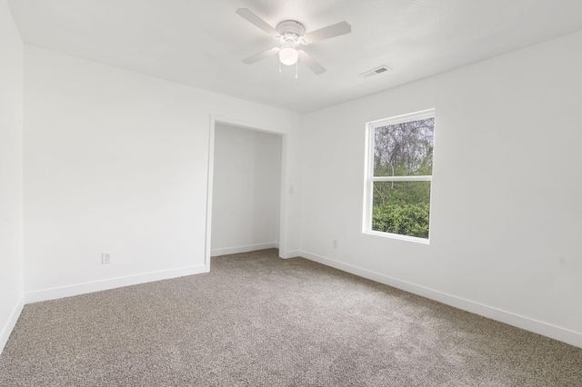341 N Golden Ave, Springfield, MO 65802 - unfurnished room with ceiling fan, visible vents, baseboards, and carpet floors