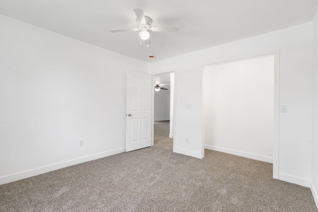 341 N Golden Ave, Springfield, MO 65802 - unfurnished bedroom featuring carpet floors, baseboards, and ceiling fan