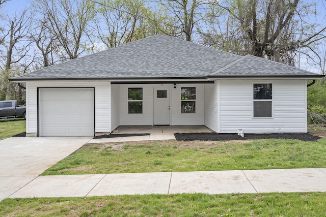 341 N Golden Ave, Springfield, MO 65802 - single story home featuring concrete driveway, a front yard, a garage, and roof with shingles