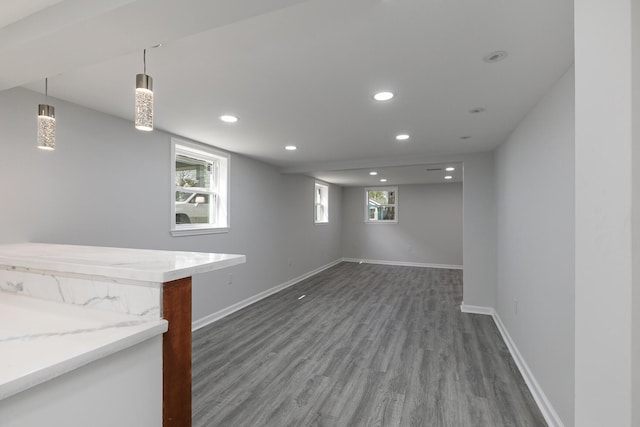 2120 N Broadway Ave, Springfield, MO 65803 - below grade area with baseboards, recessed lighting, and wood finished floors