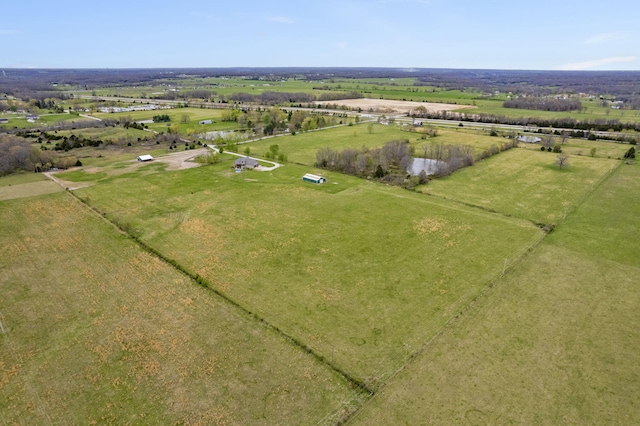 drone / aerial view featuring a rural view