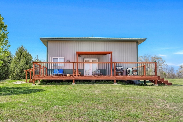 844 Mc Lean Rd, Mountain Grove, MO 65711 - rear view of property featuring a yard and a deck