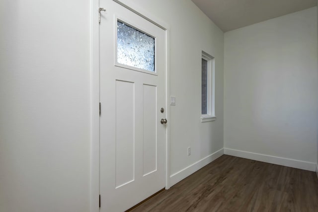 5896 Applewood Ave, Springfield, MO 65810 - entrance foyer with baseboards and dark wood-style floors