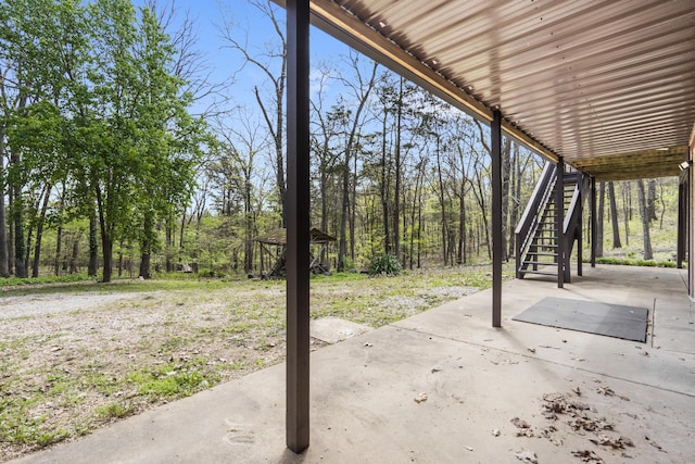 view of patio featuring stairs