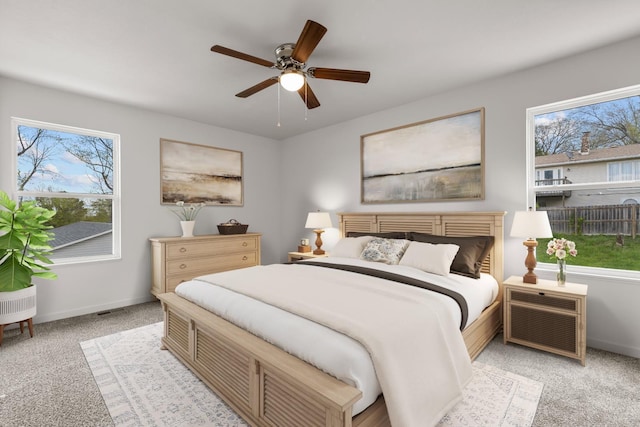 510 N Henry St, Mansfield, MO 65704 - bedroom with carpet, baseboards, and ceiling fan