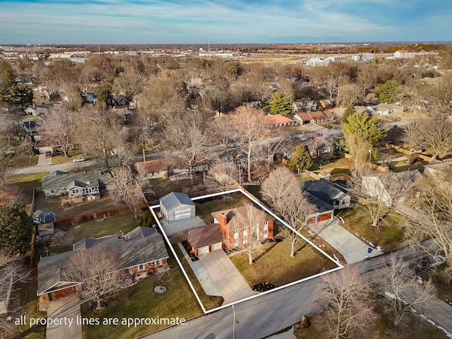 drone / aerial view featuring a residential view