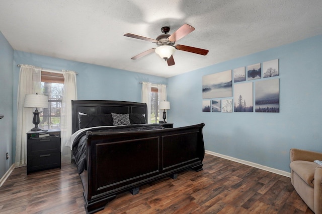 625 Parkwood Dr, Mount Vernon, MO 65712 - bedroom featuring ceiling fan, baseboards, and dark wood-style flooring
