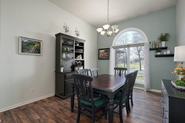 625 Parkwood Dr, Mount Vernon, MO 65712 - dining room with plenty of natural light, a chandelier, and dark wood-style flooring