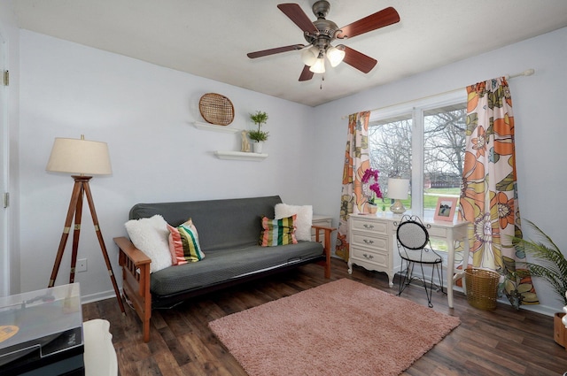 625 Parkwood Dr, Mount Vernon, MO 65712 - living area with ceiling fan and wood finished floors