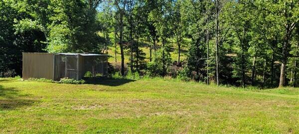 view of yard featuring an outbuilding