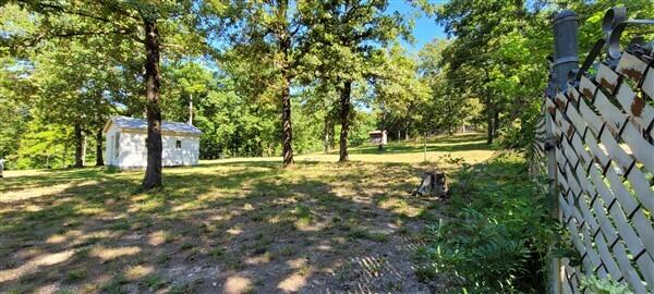 view of yard featuring an outdoor structure