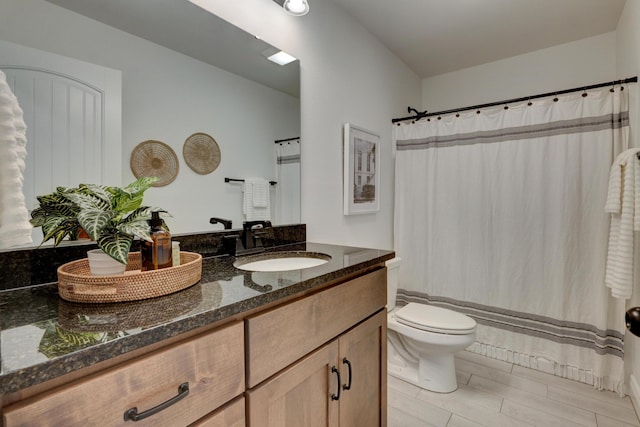 bathroom with toilet and vanity